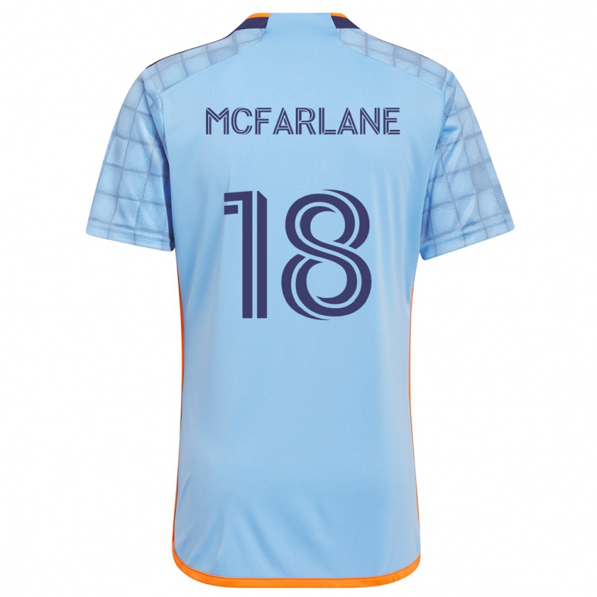 Niño Fútbol Camiseta Christian Mcfarlane #18 Azul Naranja 1ª Equipación 2024/25 Perú