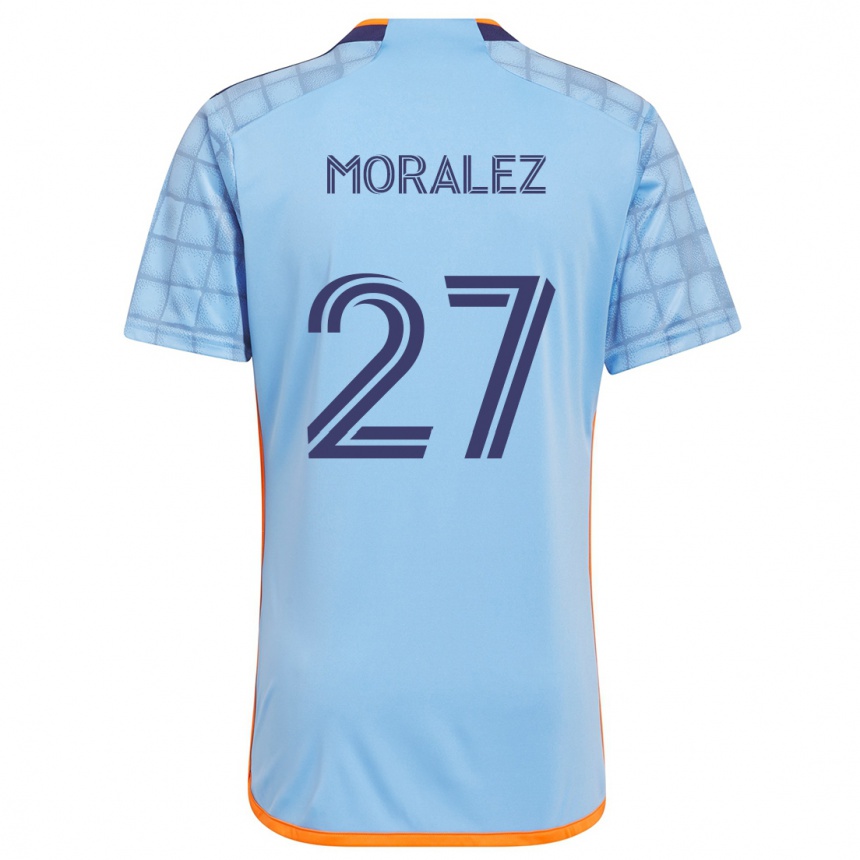 Niño Fútbol Camiseta Maxi Moralez #27 Azul Naranja 1ª Equipación 2024/25 Perú