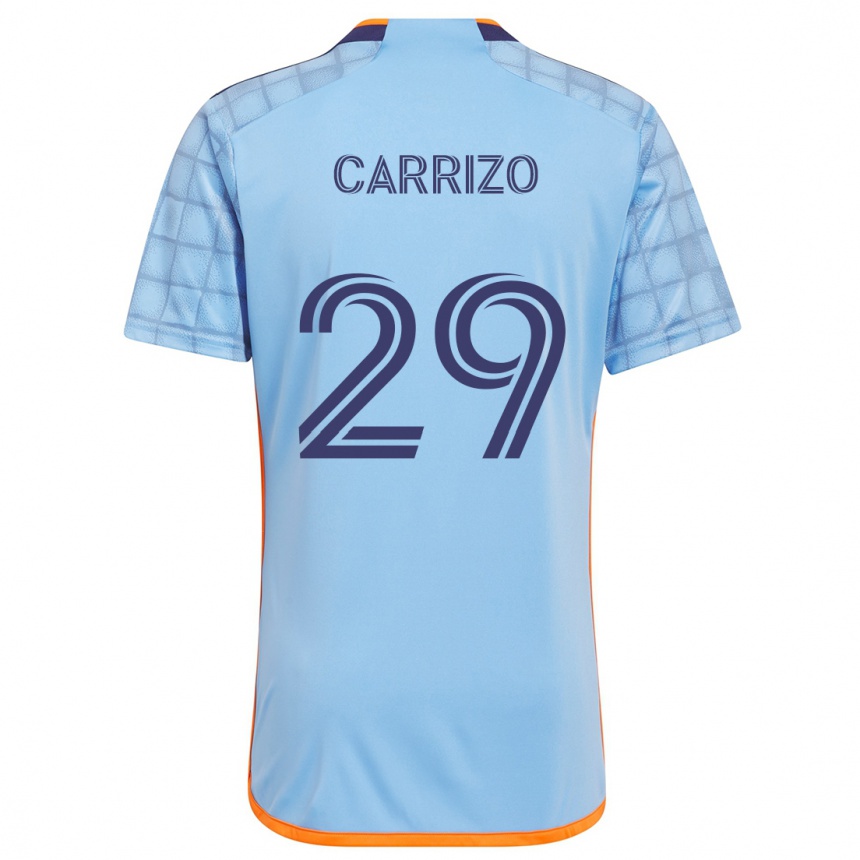 Niño Fútbol Camiseta Máximo Carrizo #29 Azul Naranja 1ª Equipación 2024/25 Perú