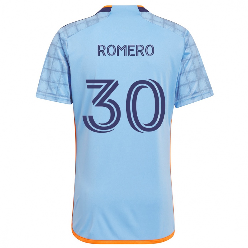 Niño Fútbol Camiseta Tomás Romero #30 Azul Naranja 1ª Equipación 2024/25 Perú