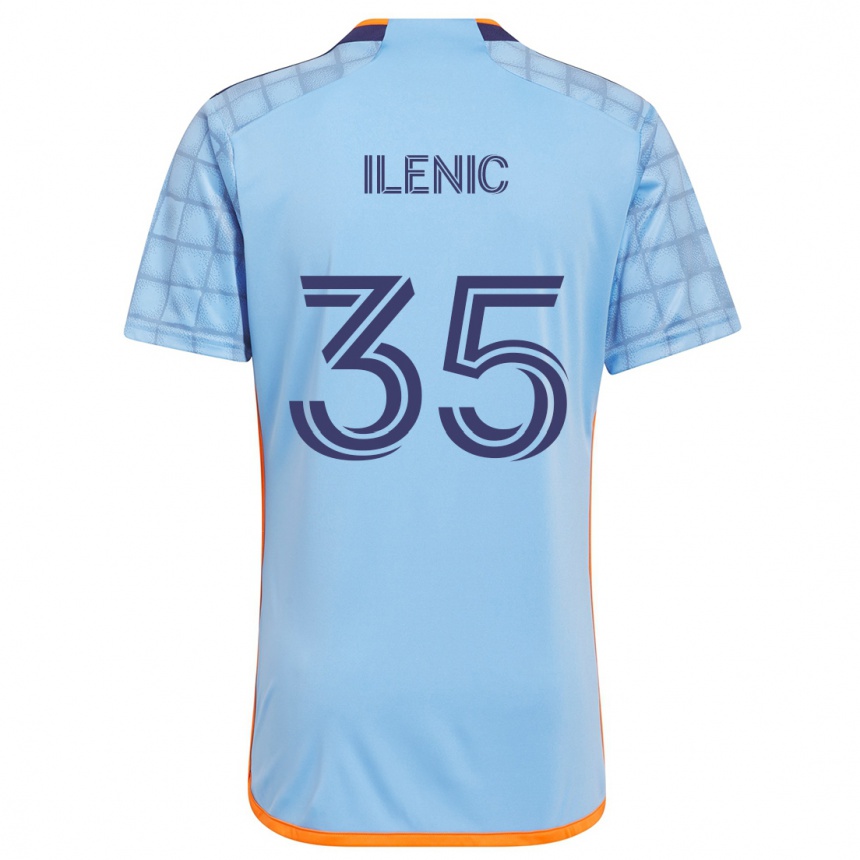 Niño Fútbol Camiseta Mitja Ilenic #35 Azul Naranja 1ª Equipación 2024/25 Perú