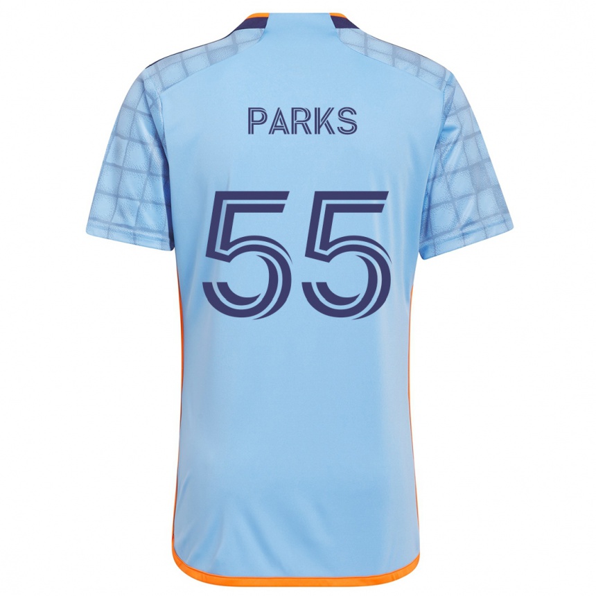 Niño Fútbol Camiseta Keaton Parks #55 Azul Naranja 1ª Equipación 2024/25 Perú