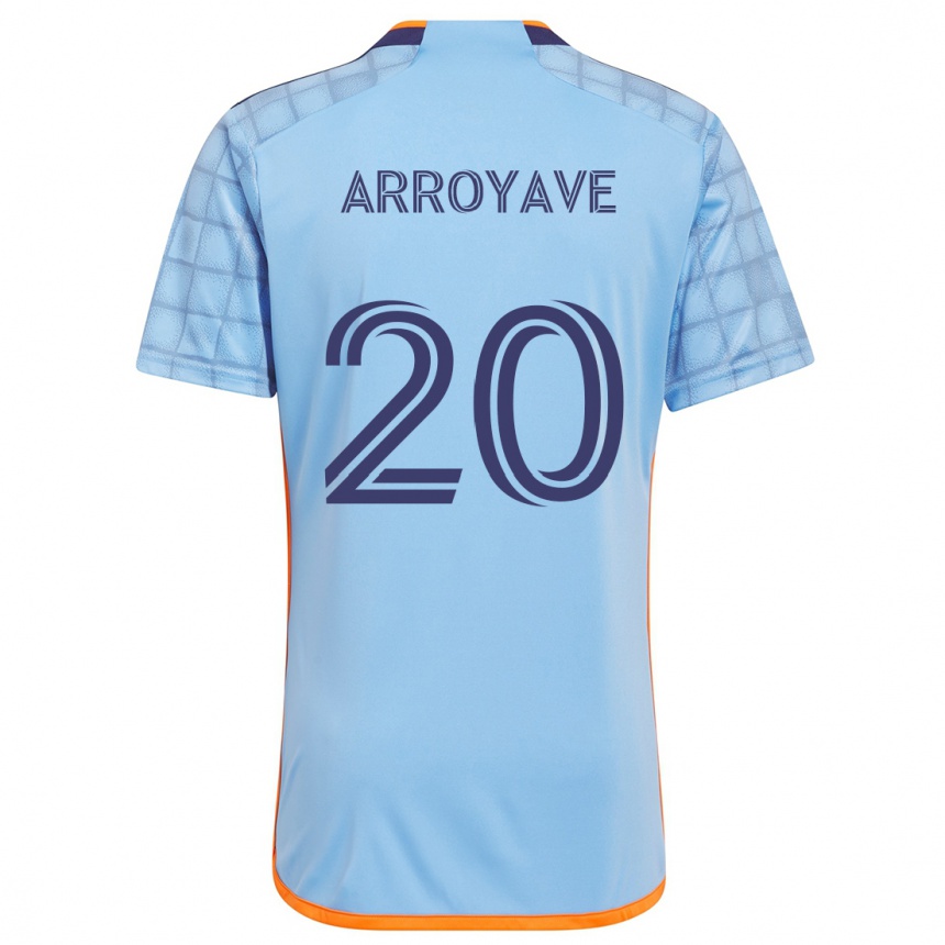 Niño Fútbol Camiseta Jacob Arroyave #20 Azul Naranja 1ª Equipación 2024/25 Perú