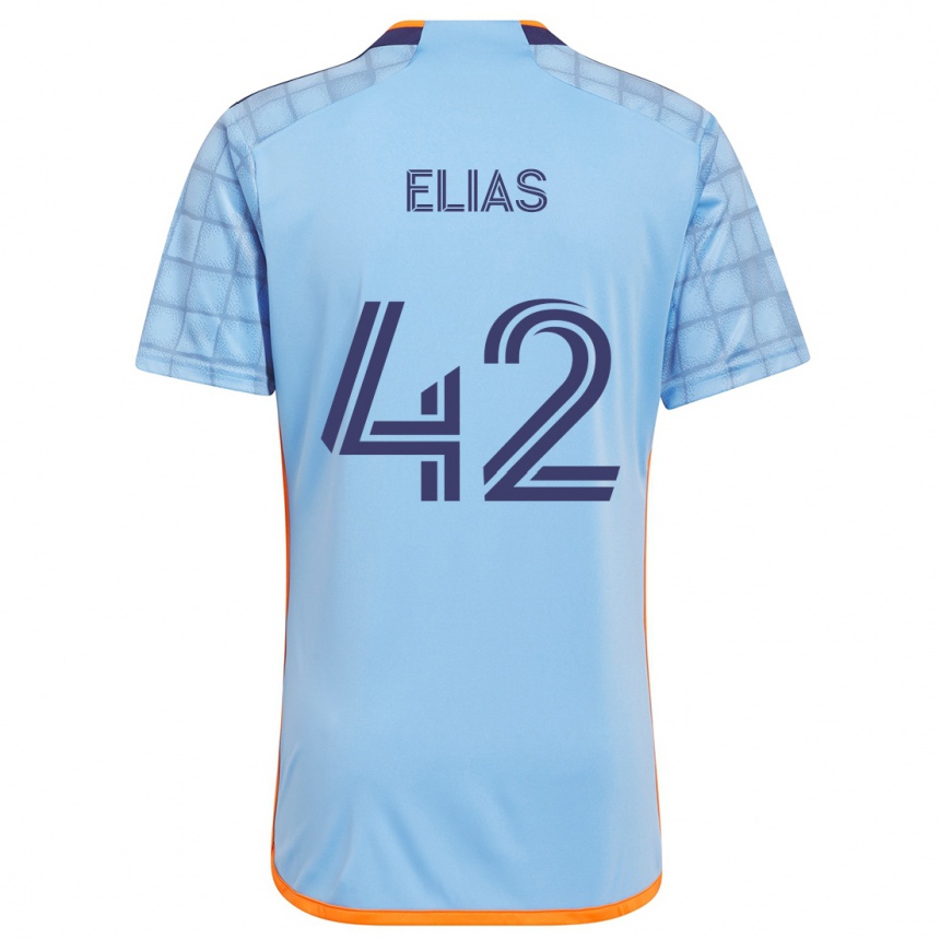 Niño Fútbol Camiseta Piero Elias #42 Azul Naranja 1ª Equipación 2024/25 Perú