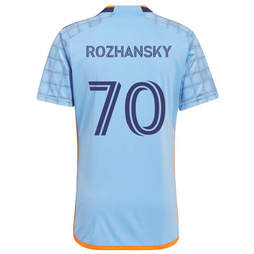 Niño Fútbol Camiseta Jake Rozhansky #70 Azul Naranja 1ª Equipación 2024/25 Perú