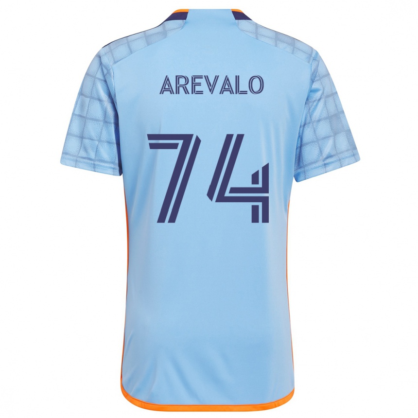 Niño Fútbol Camiseta Ronny Arévalo #74 Azul Naranja 1ª Equipación 2024/25 Perú