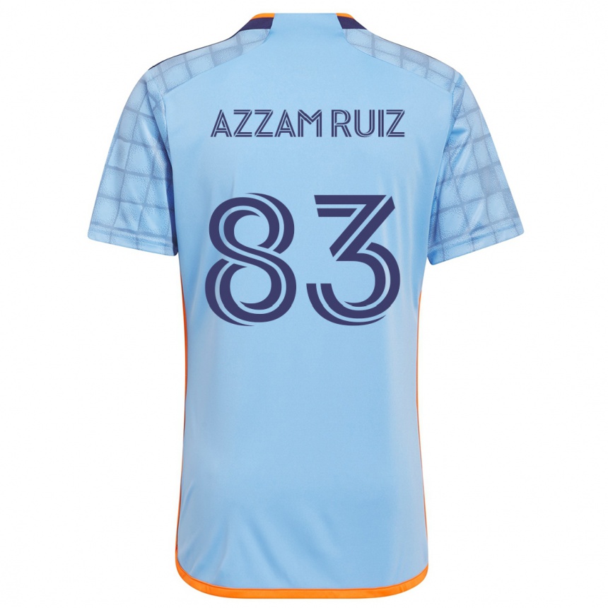 Niño Fútbol Camiseta Camil Azzam Ruiz #83 Azul Naranja 1ª Equipación 2024/25 Perú