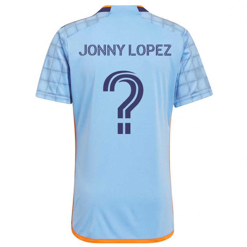 Niño Fútbol Camiseta Jonny Lopez #0 Azul Naranja 1ª Equipación 2024/25 Perú