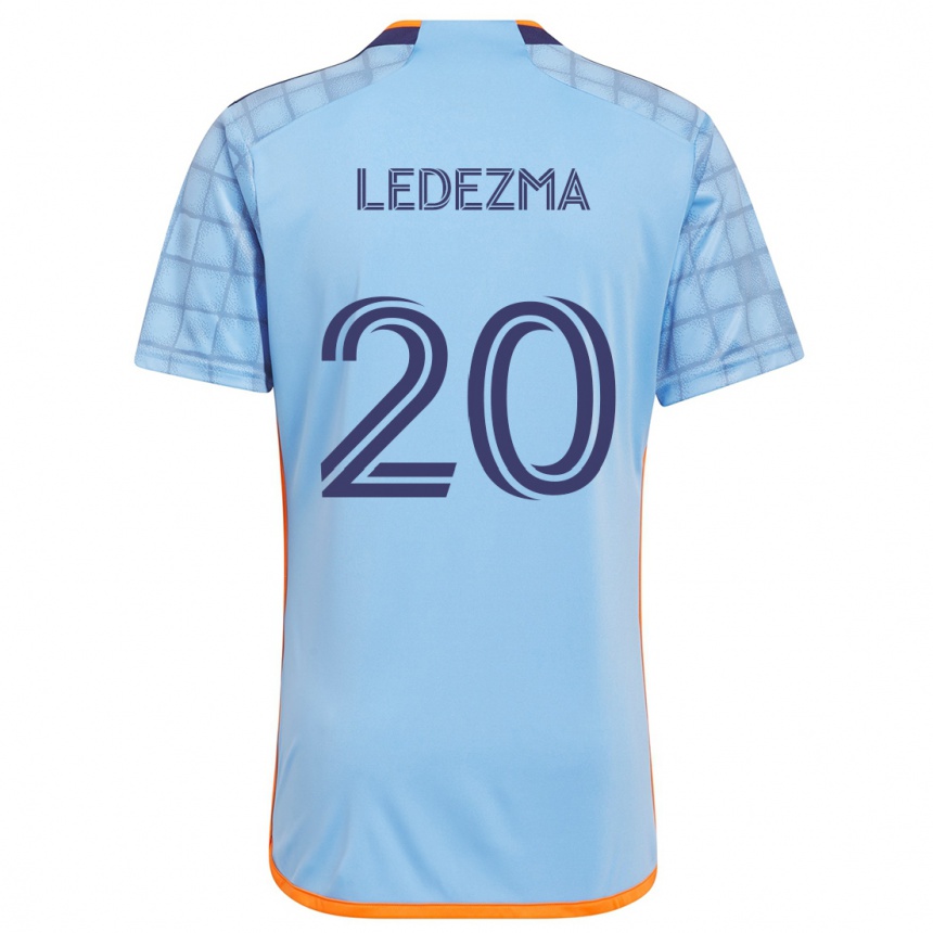 Niño Fútbol Camiseta Richard Ledezma #20 Azul Naranja 1ª Equipación 2024/25 Perú