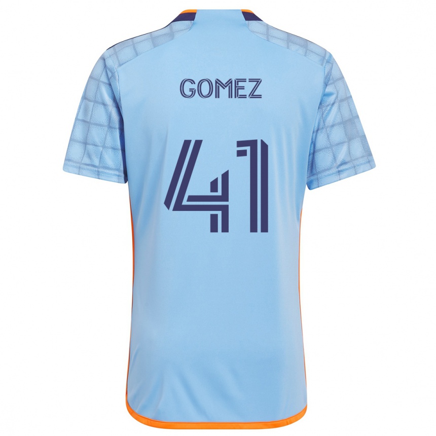 Niño Fútbol Camiseta Julián Gómez #41 Azul Naranja 1ª Equipación 2024/25 Perú