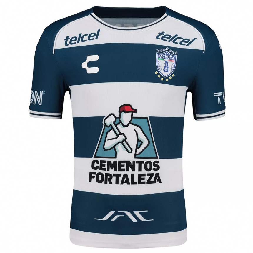 Niño Fútbol Camiseta Cristian González #121 Azul Blanco 1ª Equipación 2024/25 Perú