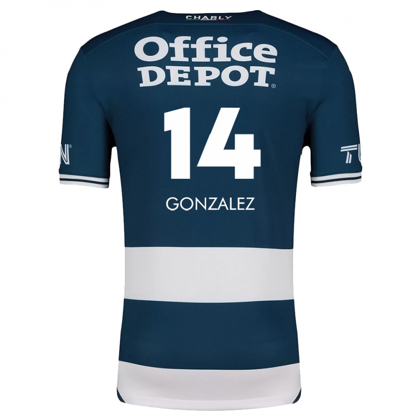 Niño Fútbol Camiseta Arturo González #14 Azul Blanco 1ª Equipación 2024/25 Perú