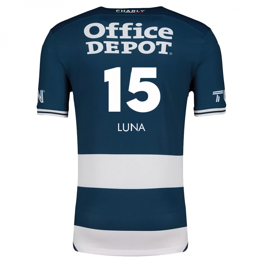 Niño Fútbol Camiseta Israel Luna #15 Azul Blanco 1ª Equipación 2024/25 Perú