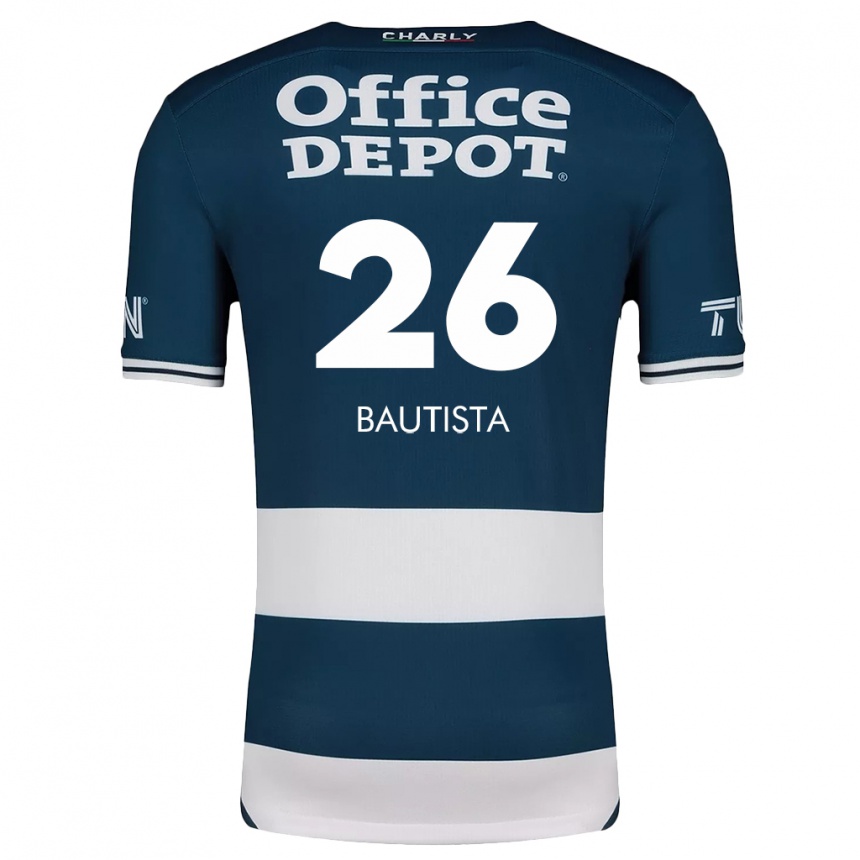 Niño Fútbol Camiseta Alán Bautista #26 Azul Blanco 1ª Equipación 2024/25 Perú