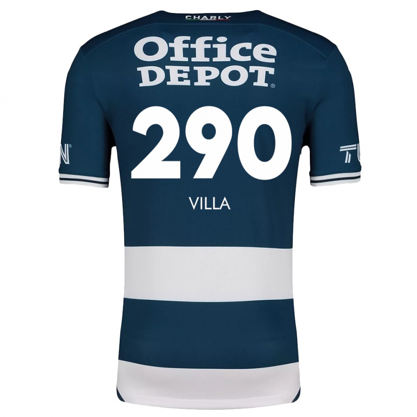 Niño Fútbol Camiseta Adrián Villa #290 Azul Blanco 1ª Equipación 2024/25 Perú