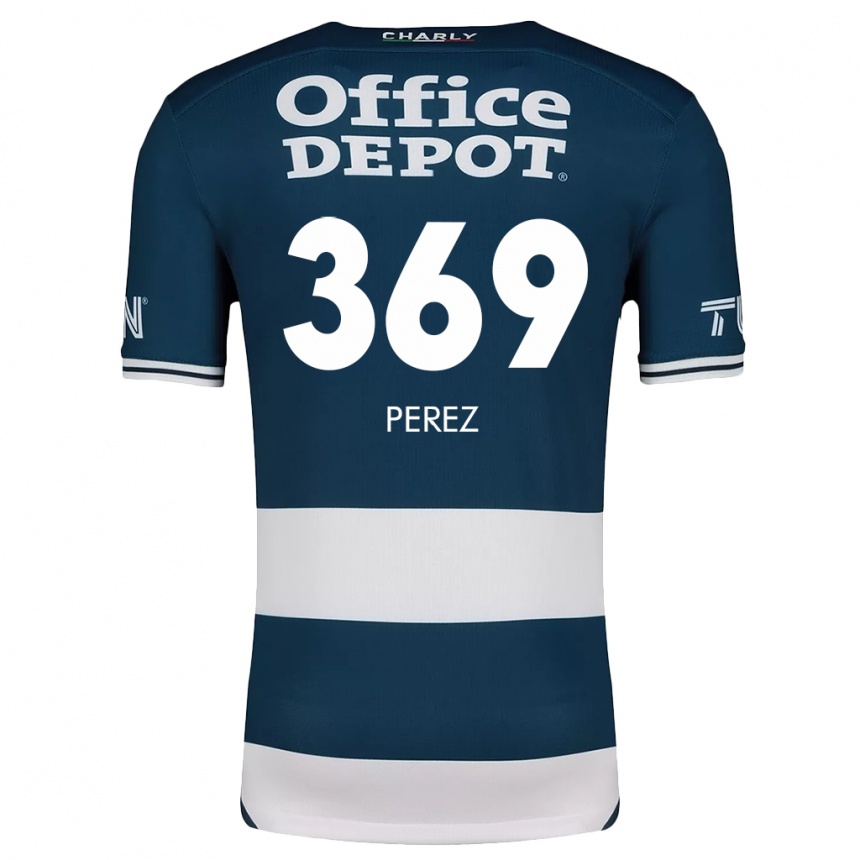 Niño Fútbol Camiseta Santiago Pérez #369 Azul Blanco 1ª Equipación 2024/25 Perú