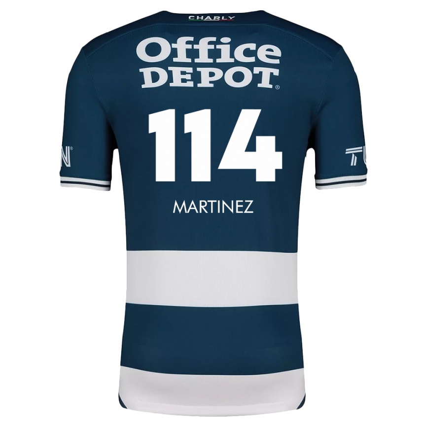 Niño Fútbol Camiseta Jesús Martínez #114 Azul Blanco 1ª Equipación 2024/25 Perú