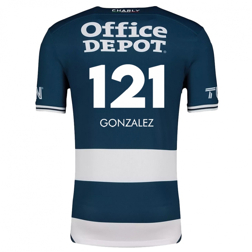 Niño Fútbol Camiseta Cristian González #121 Azul Blanco 1ª Equipación 2024/25 Perú