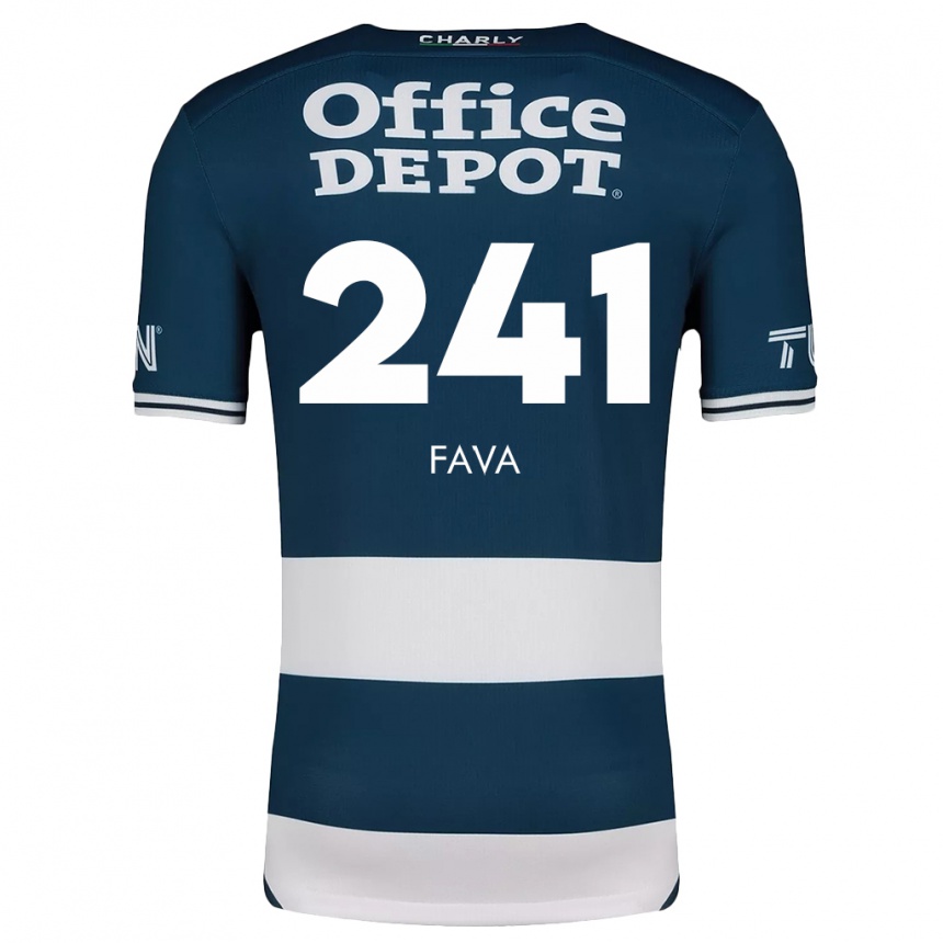 Niño Fútbol Camiseta Marco Fava #241 Azul Blanco 1ª Equipación 2024/25 Perú