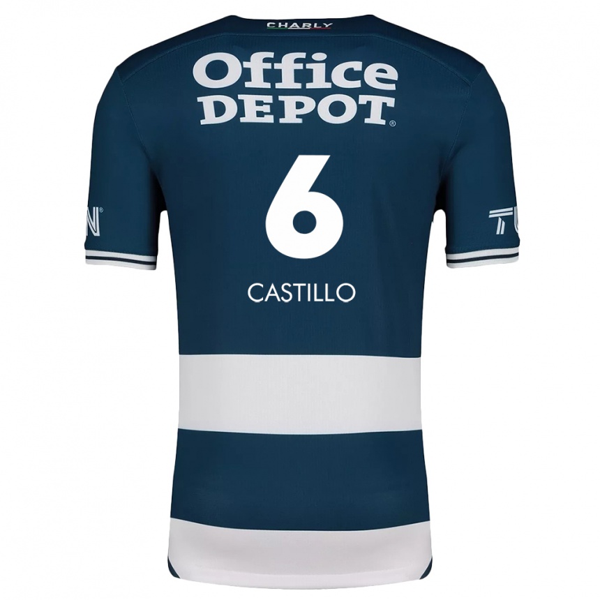 Niño Fútbol Camiseta Byron Castillo #6 Azul Blanco 1ª Equipación 2024/25 Perú