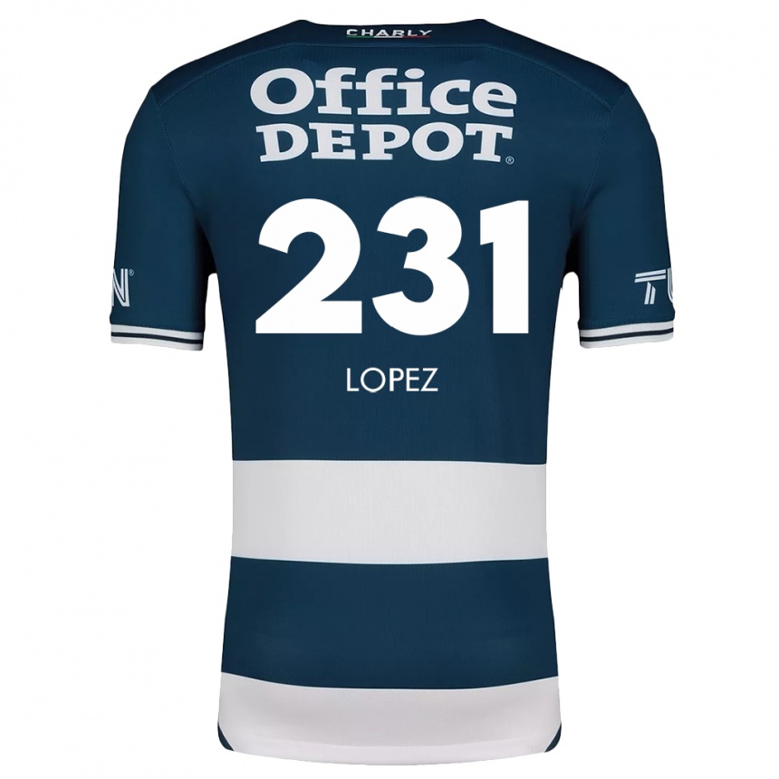 Niño Fútbol Camiseta Víctor López #231 Azul Blanco 1ª Equipación 2024/25 Perú