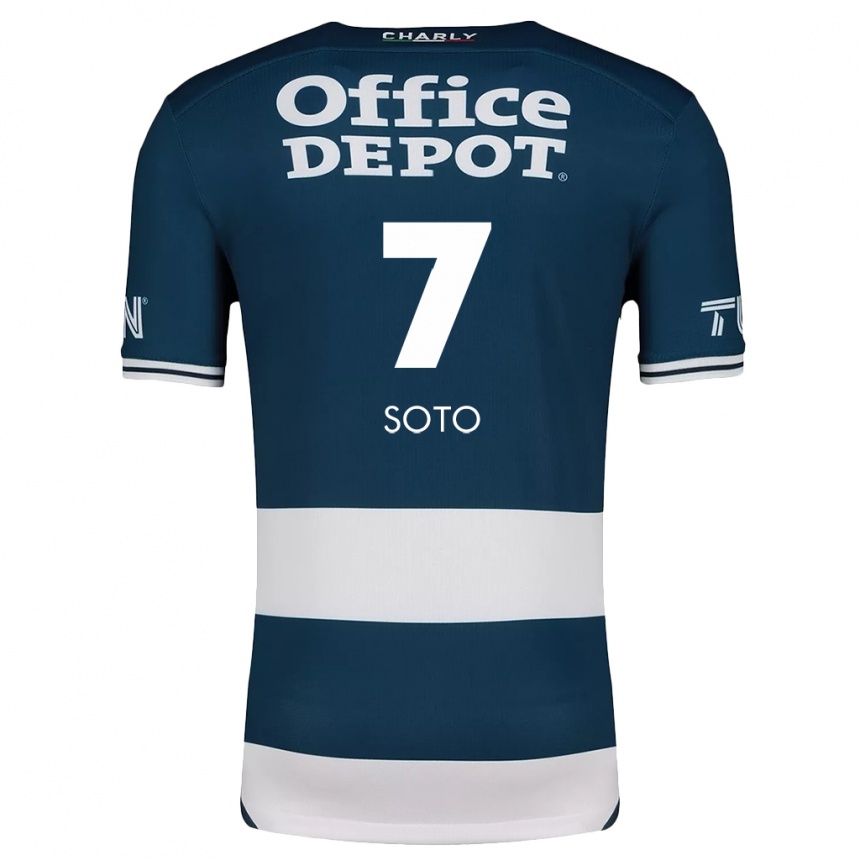 Niño Fútbol Camiseta Alice Soto #7 Azul Blanco 1ª Equipación 2024/25 Perú