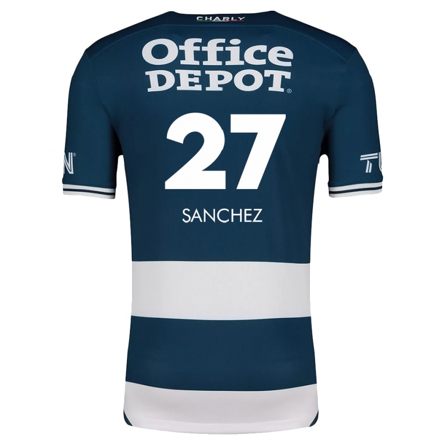 Niño Fútbol Camiseta Ella Sanchez #27 Azul Blanco 1ª Equipación 2024/25 Perú