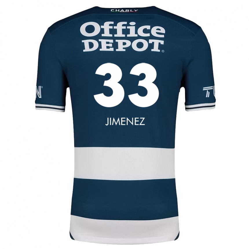 Niño Fútbol Camiseta Stefani Jiménez #33 Azul Blanco 1ª Equipación 2024/25 Perú