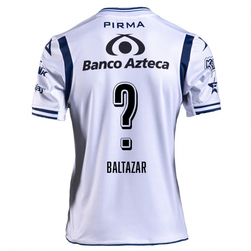 Niño Fútbol Camiseta Carlos Baltazar #0 Blanco Azul Marino 1ª Equipación 2024/25 Perú