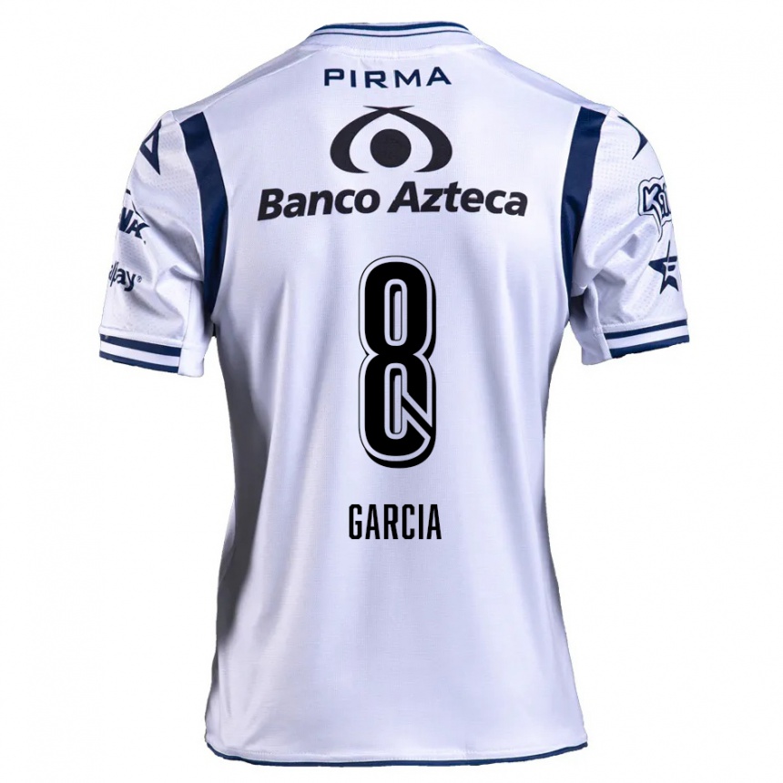 Niño Fútbol Camiseta Luis García #8 Blanco Azul Marino 1ª Equipación 2024/25 Perú