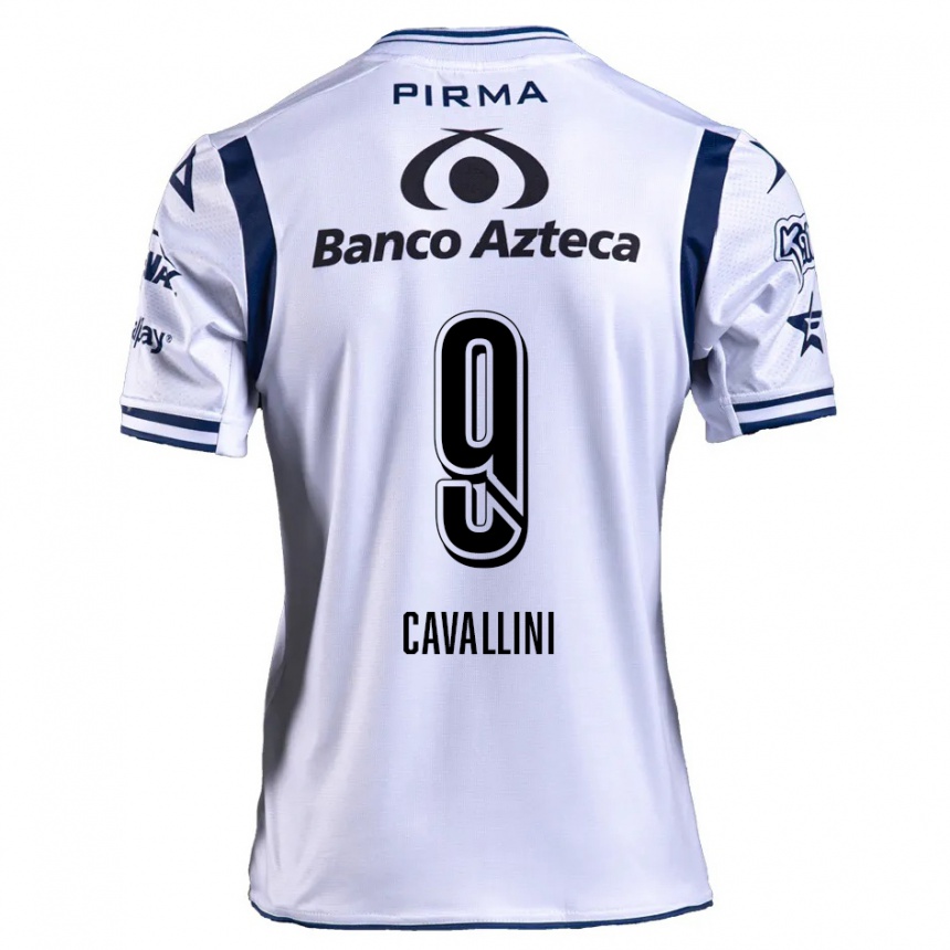 Niño Fútbol Camiseta Lucas Cavallini #9 Blanco Azul Marino 1ª Equipación 2024/25 Perú