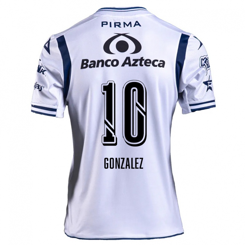 Niño Fútbol Camiseta Jair González #10 Blanco Azul Marino 1ª Equipación 2024/25 Perú