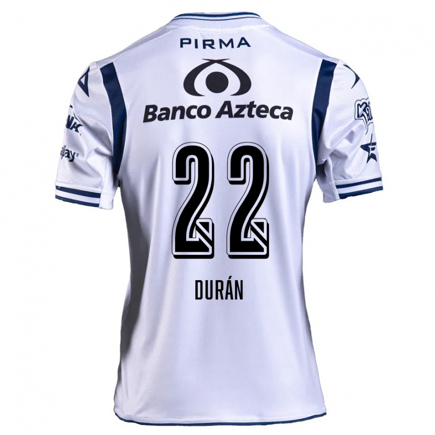 Niño Fútbol Camiseta Rafael Durán #22 Blanco Azul Marino 1ª Equipación 2024/25 Perú