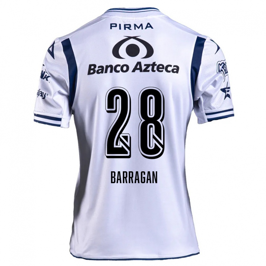 Niño Fútbol Camiseta Martín Barragán #28 Blanco Azul Marino 1ª Equipación 2024/25 Perú