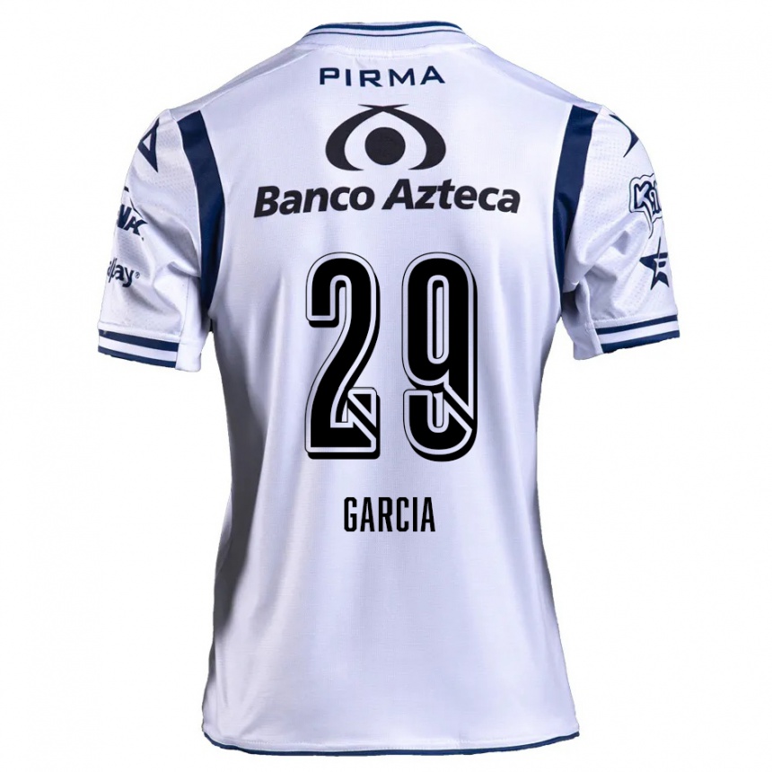 Niño Fútbol Camiseta Emiliano García #29 Blanco Azul Marino 1ª Equipación 2024/25 Perú