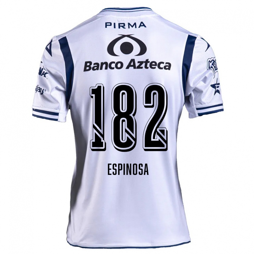 Niño Fútbol Camiseta Daniel Espinosa #182 Blanco Azul Marino 1ª Equipación 2024/25 Perú