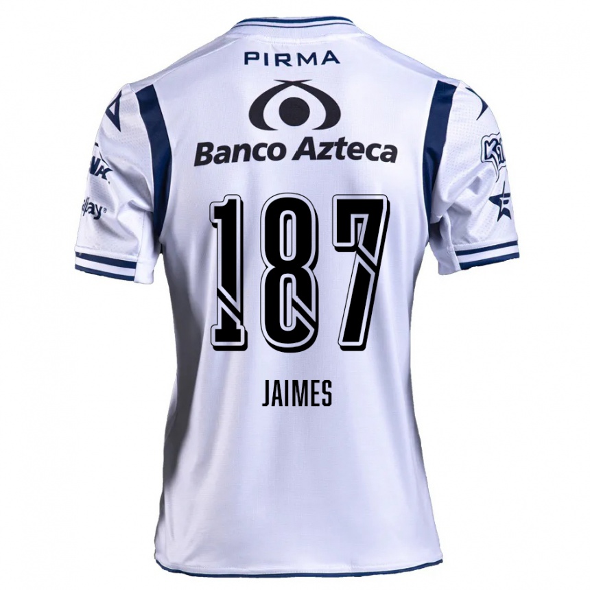 Niño Fútbol Camiseta Tristhan Jaimes #187 Blanco Azul Marino 1ª Equipación 2024/25 Perú