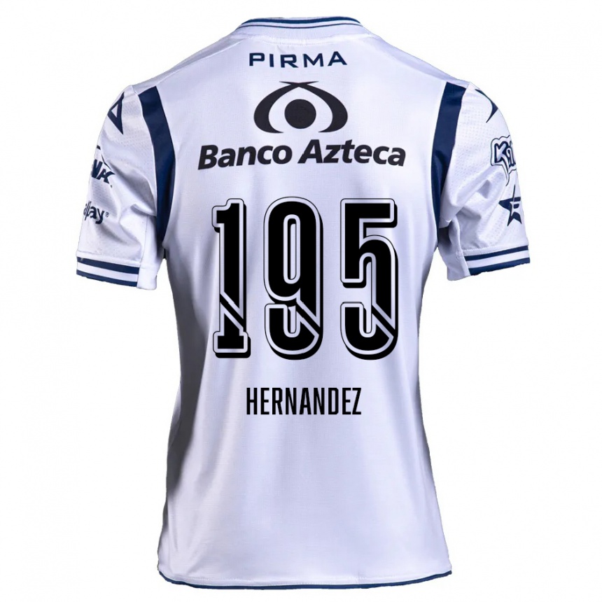 Niño Fútbol Camiseta Daniel Hernández #195 Blanco Azul Marino 1ª Equipación 2024/25 Perú