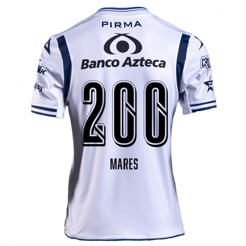 Niño Fútbol Camiseta Cristian Mares #200 Blanco Azul Marino 1ª Equipación 2024/25 Perú