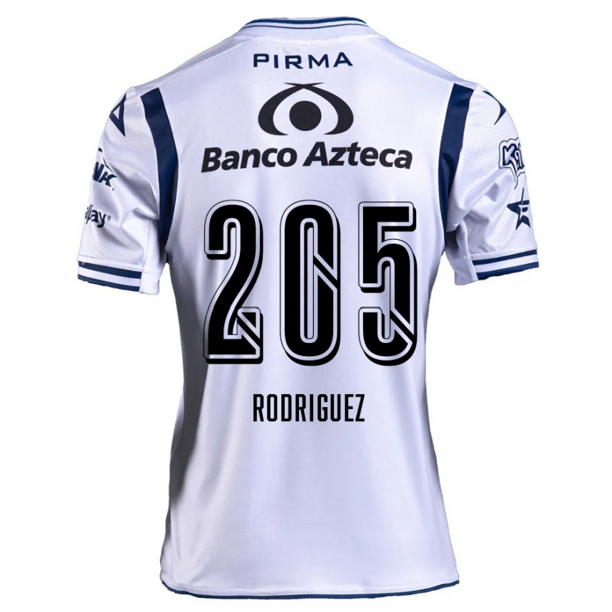 Niño Fútbol Camiseta Alberto Rodríguez #205 Blanco Azul Marino 1ª Equipación 2024/25 Perú