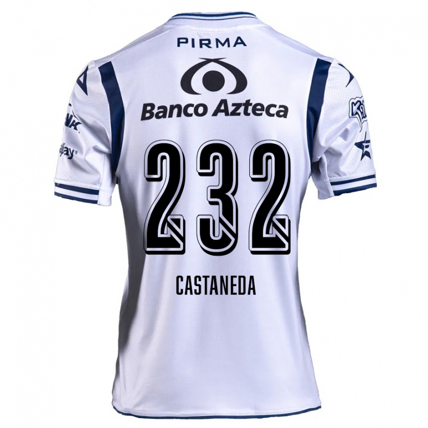 Niño Fútbol Camiseta Ángel Castañeda #232 Blanco Azul Marino 1ª Equipación 2024/25 Perú