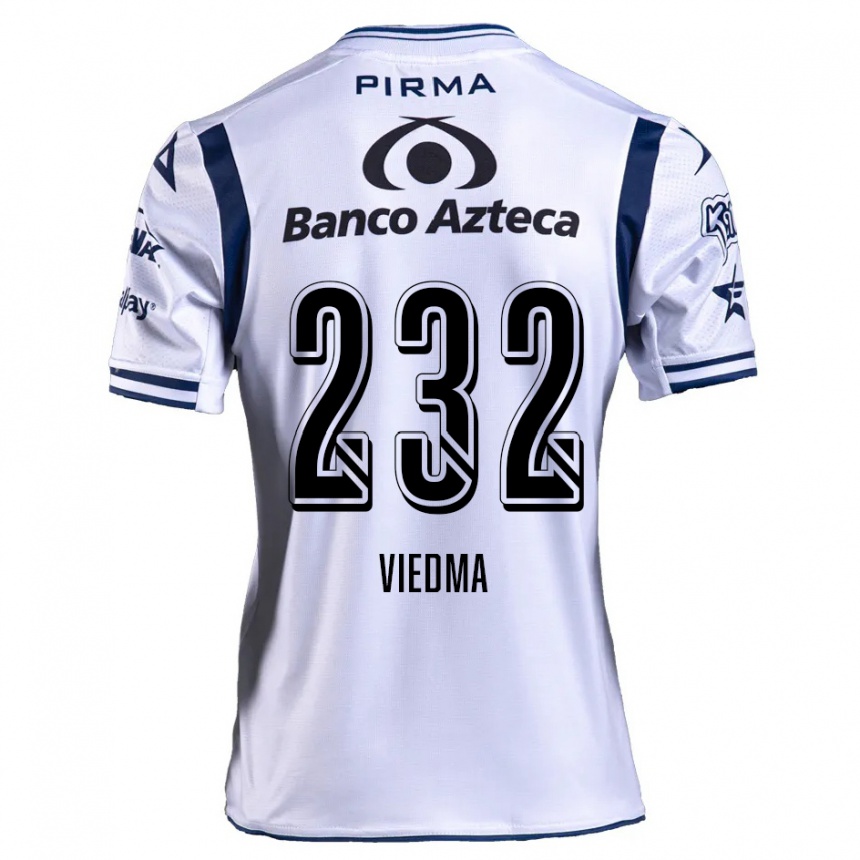 Niño Fútbol Camiseta Alvar Viedma #232 Blanco Azul Marino 1ª Equipación 2024/25 Perú