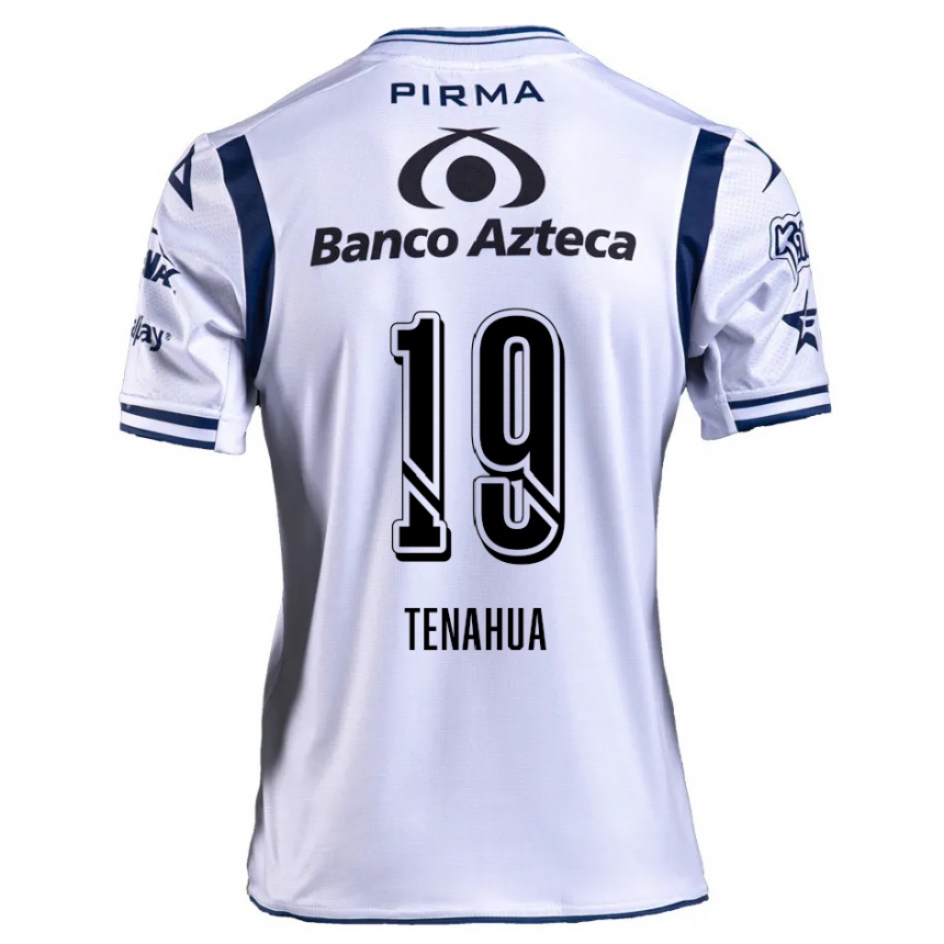 Niño Fútbol Camiseta Itzia Tenahua #19 Blanco Azul Marino 1ª Equipación 2024/25 Perú