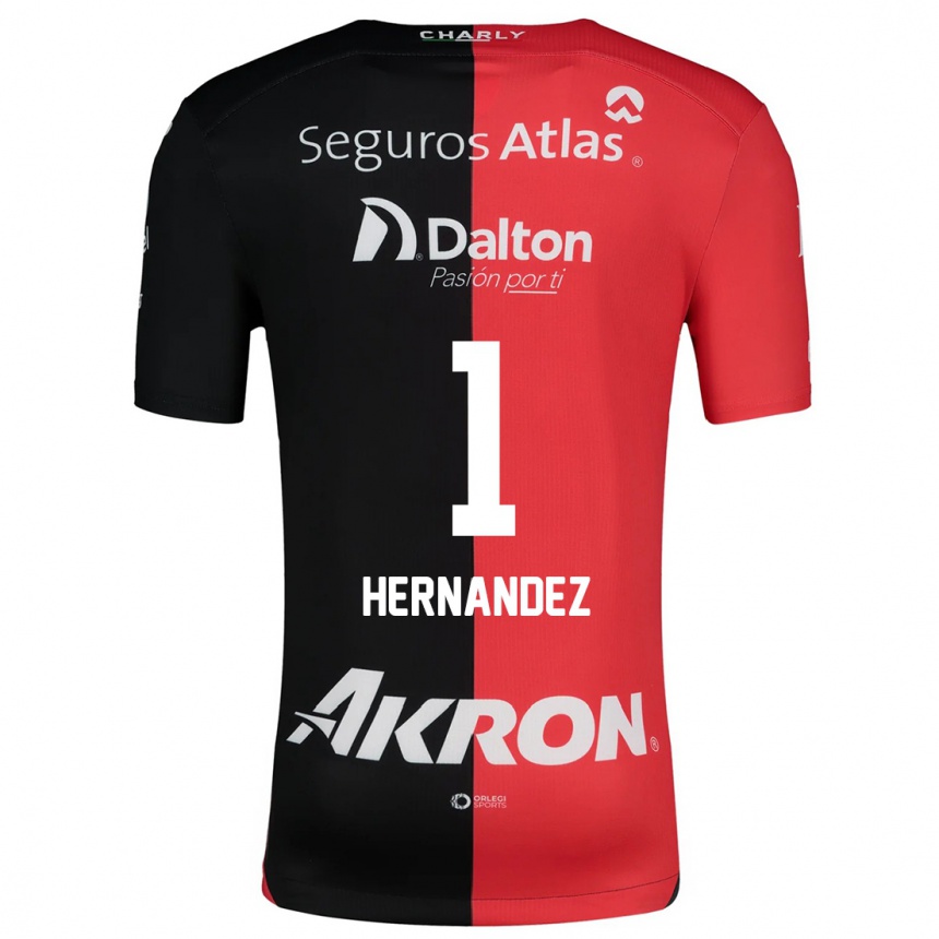 Niño Fútbol Camiseta José Hernández #1 Negro Rojo 1ª Equipación 2024/25 Perú