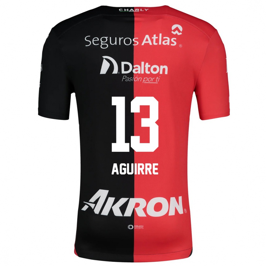 Niño Fútbol Camiseta Gaddi Aguirre #13 Negro Rojo 1ª Equipación 2024/25 Perú