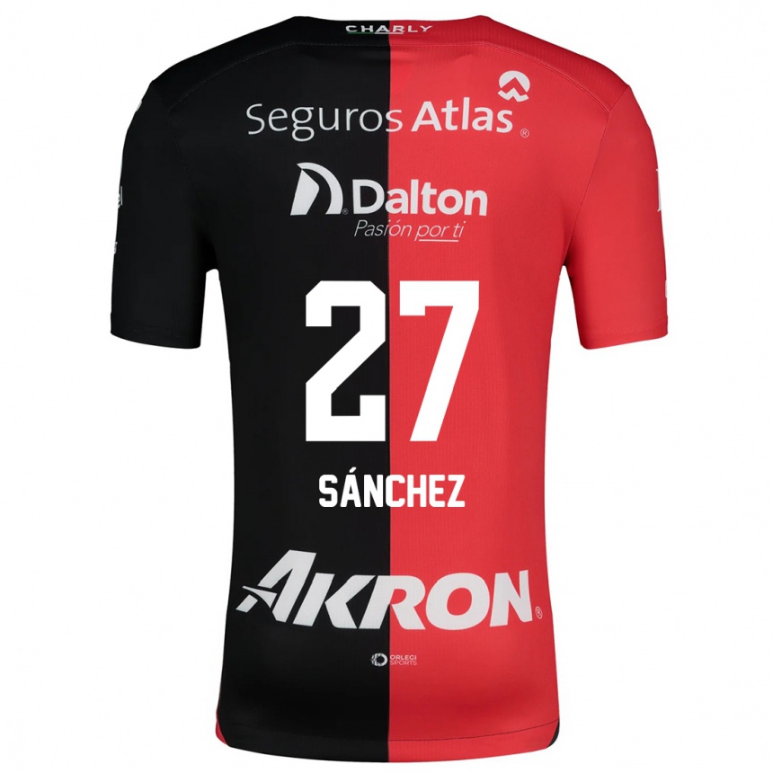 Niño Fútbol Camiseta Antonio Sánchez #27 Negro Rojo 1ª Equipación 2024/25 Perú