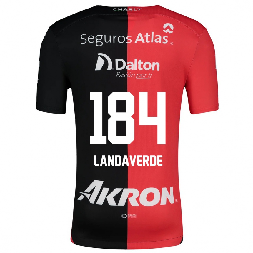 Niño Fútbol Camiseta Antero Landaverde #184 Negro Rojo 1ª Equipación 2024/25 Perú