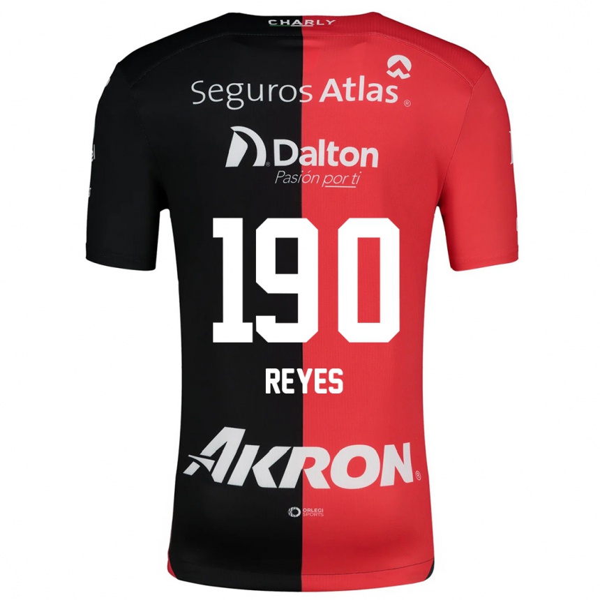 Niño Fútbol Camiseta Óscar Reyes #190 Negro Rojo 1ª Equipación 2024/25 Perú