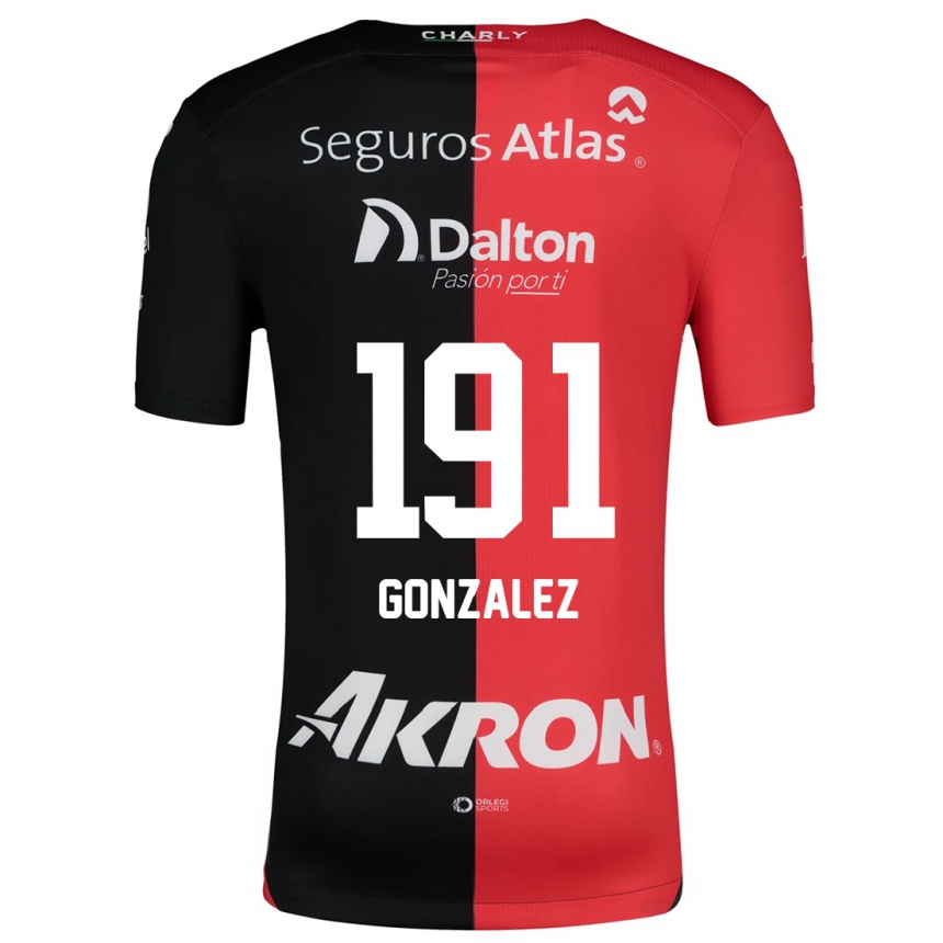 Niño Fútbol Camiseta Juan González #191 Negro Rojo 1ª Equipación 2024/25 Perú