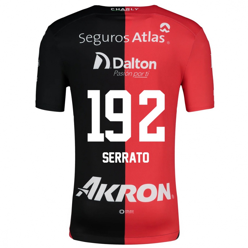 Niño Fútbol Camiseta Jesús Serrato #192 Negro Rojo 1ª Equipación 2024/25 Perú